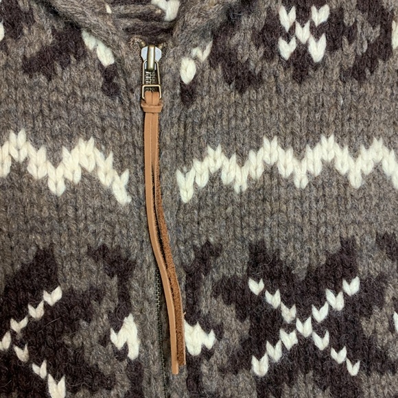 Moda Int’l Wool Full Zip Chunky Knit Sweater Big Lebowski CottageCore Style - Picture 2 of 16